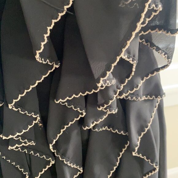 Black ruffle tunic dress size small boho - Picture 10 of 10